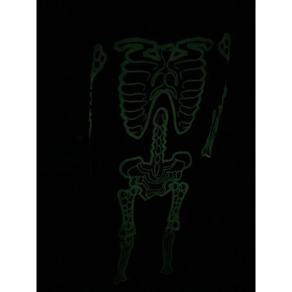 Glow In Dark Skeleton Costume Toddler 8-9 Years 1 pc No Gloves Hook&Loop Closure
